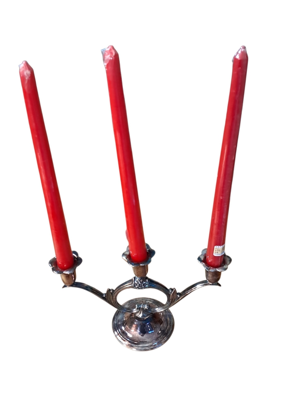Wm Rogers & Son Silverplate 3 Cup Candelabra Spring Flower Pattern Floral Scrol